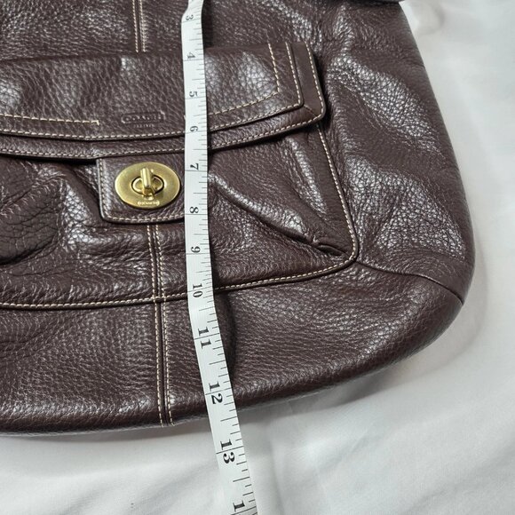 Coach Brown Pebble Leather Penelope Shoulder Bag Brown Crossbody - Picture 2 of 10
